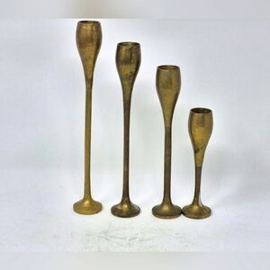 Vintage Brass Graduated Candle Holders